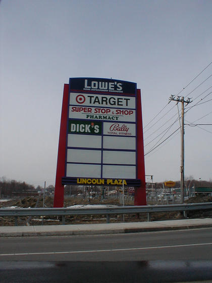 Worcester MA, Large Mall Pylon Sign, Directory Pylon Sign