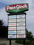 Papa Gino's Pylon Sign, Business Directory Sign, Road Sign