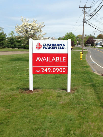 for lease sign, construction site sign, available sign