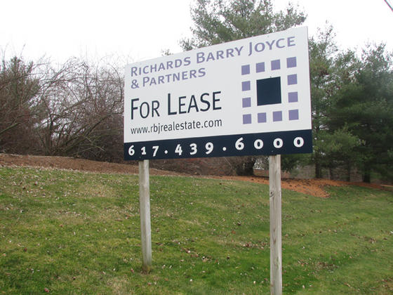 For Lease Real Estate Site Sign, Park Sign, Franklin MA
